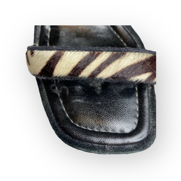 David Aaron ❤︎ Suede Print Pony Hair Platform Wedge Sandal ❤︎ Zebra Stripe ❤︎ 5M - Picture 8 of 16